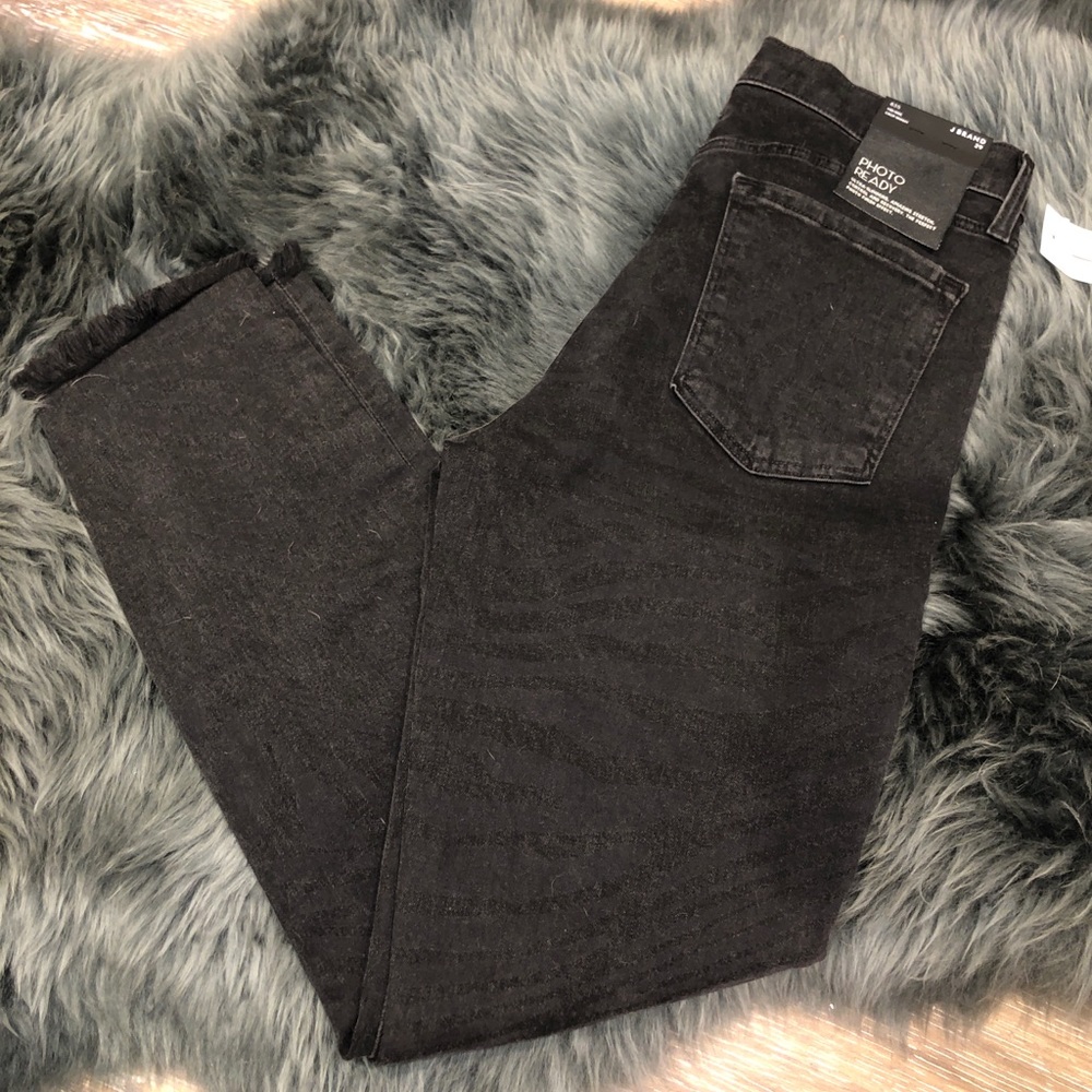 J BRAND BLK/GRY Zebra Print Mid Rise Jeans Size 29